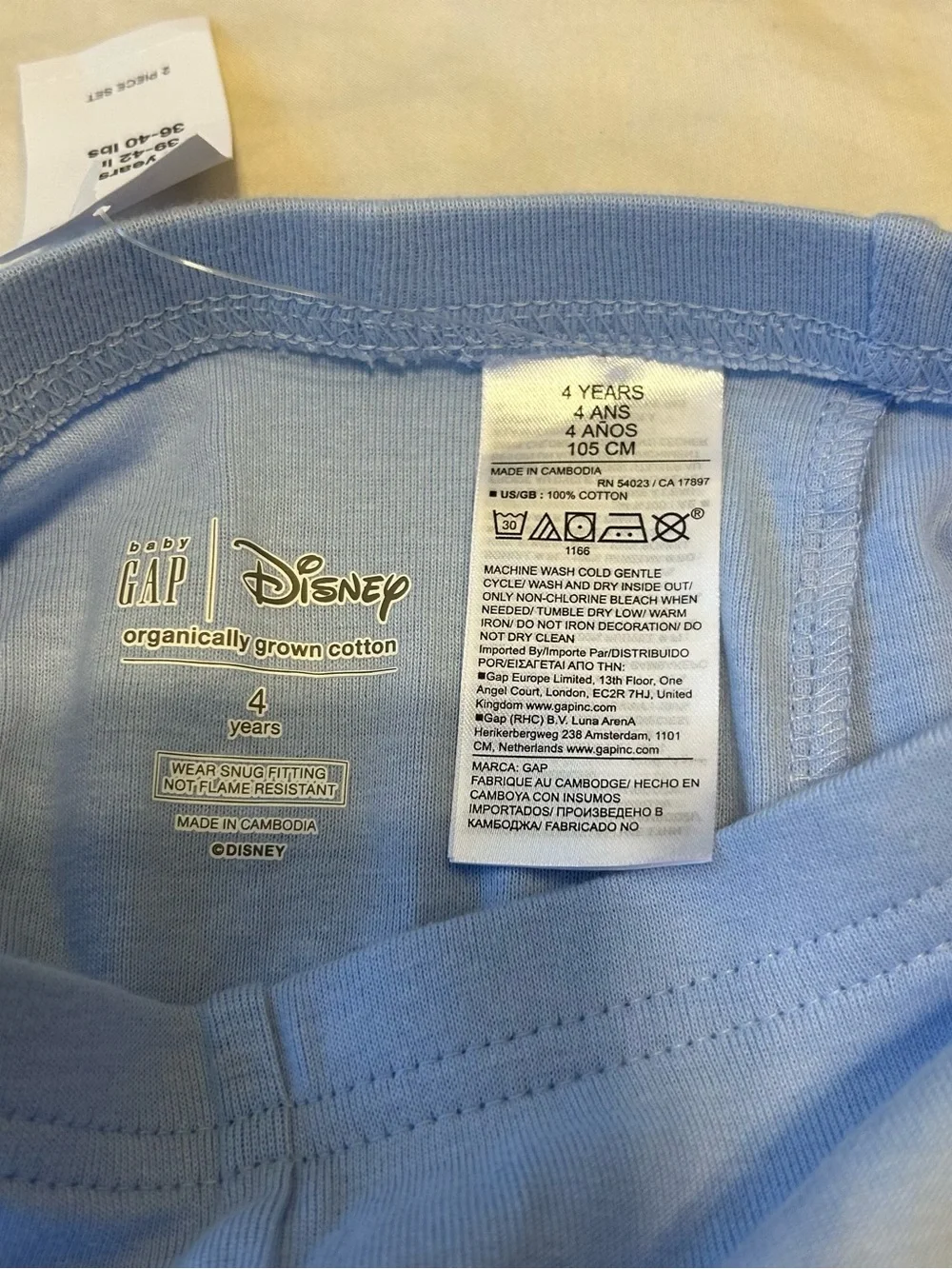 BabyGap Disney Frozen Princess Pajama 4 Year Blue Organic Cotton PJ Set Baby Gap